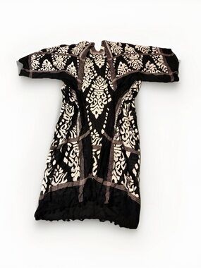 Shiraleah Black Open Front Tunic with Stripes